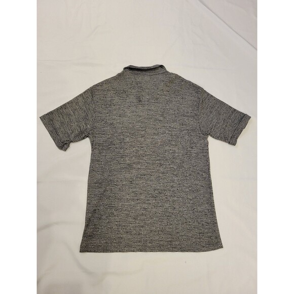 Vintage Odo Mens Polo Shirt Fits Medium Silver Black Shiny Disco Club Party - Picture 4 of 10